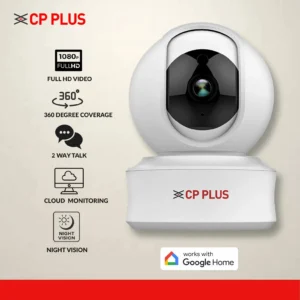 CP PLUS CP-E21Q Full HD 360 Motion Alert, 2-Way Talk & Night Vision Security Camera (SD card (up to 128GB) GB, 1 Channel)